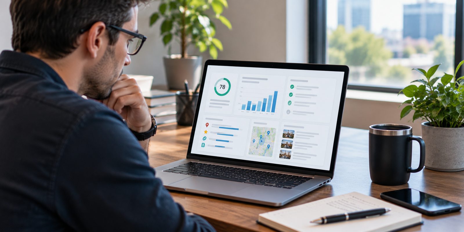Written AI visibility audit report on a desk