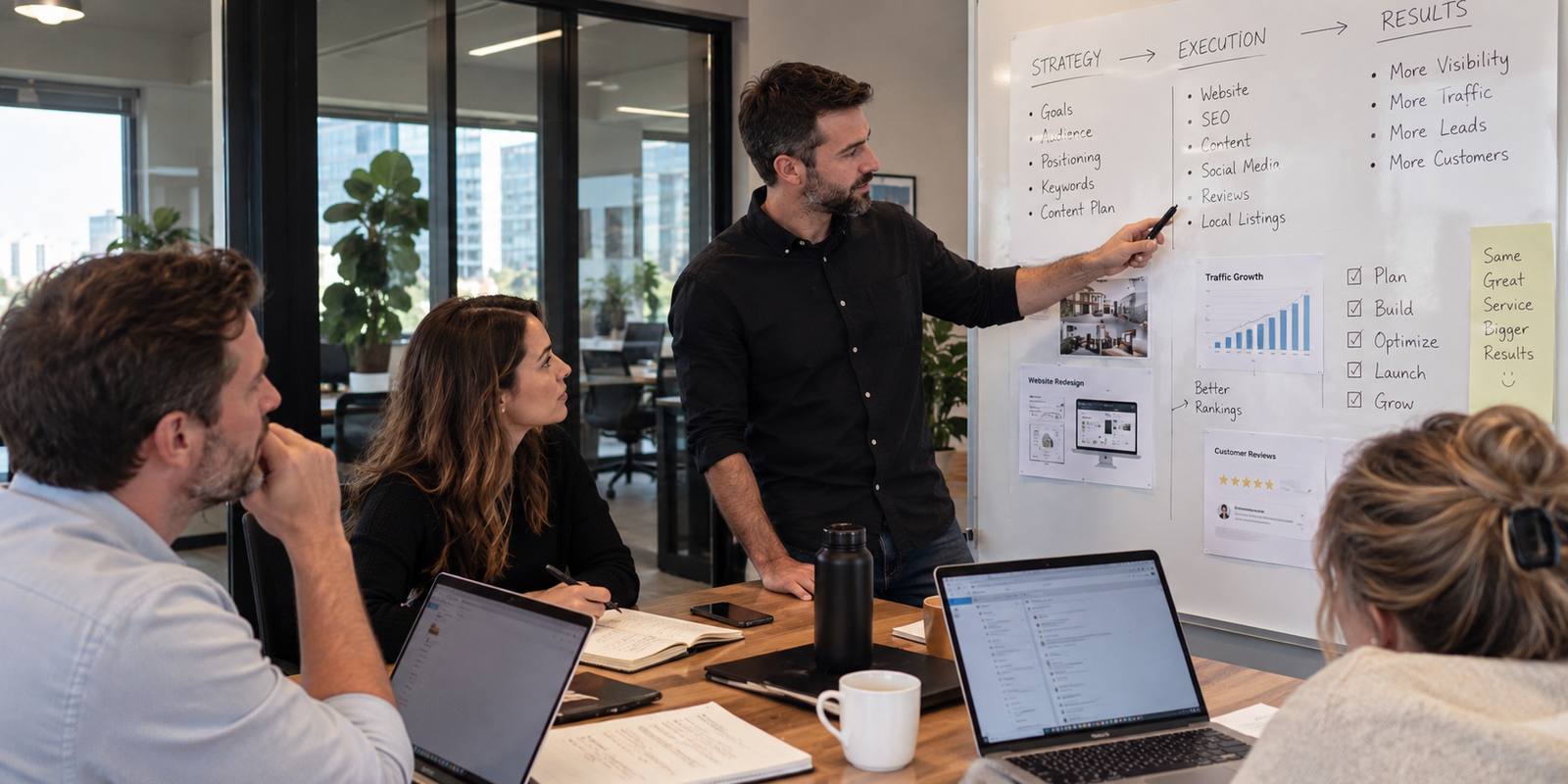 Accounting firm reviewing a plan