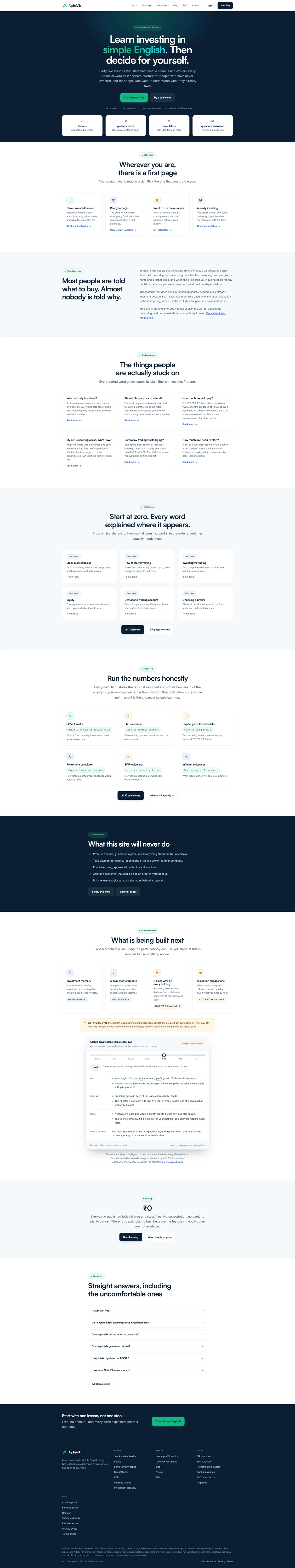 AlphaVik financial education homepage