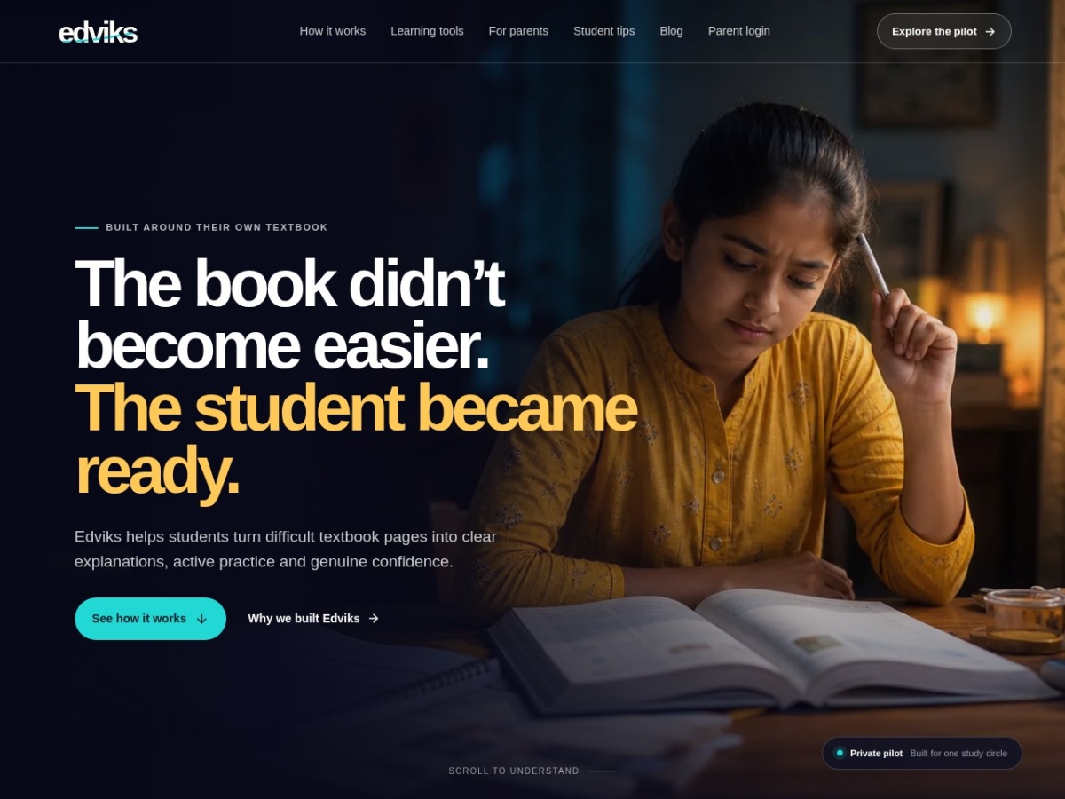 Edviks education platform homepage