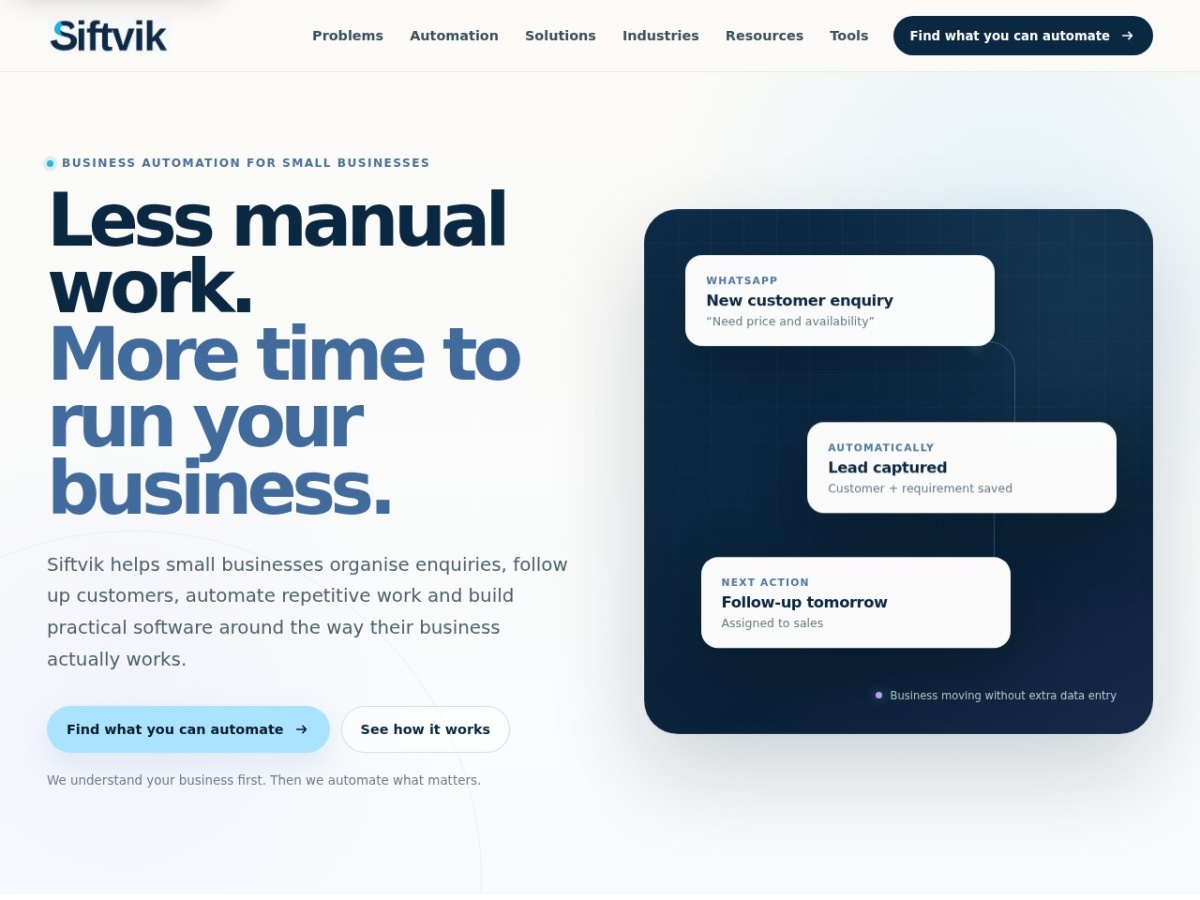 Siftvik business productivity homepage