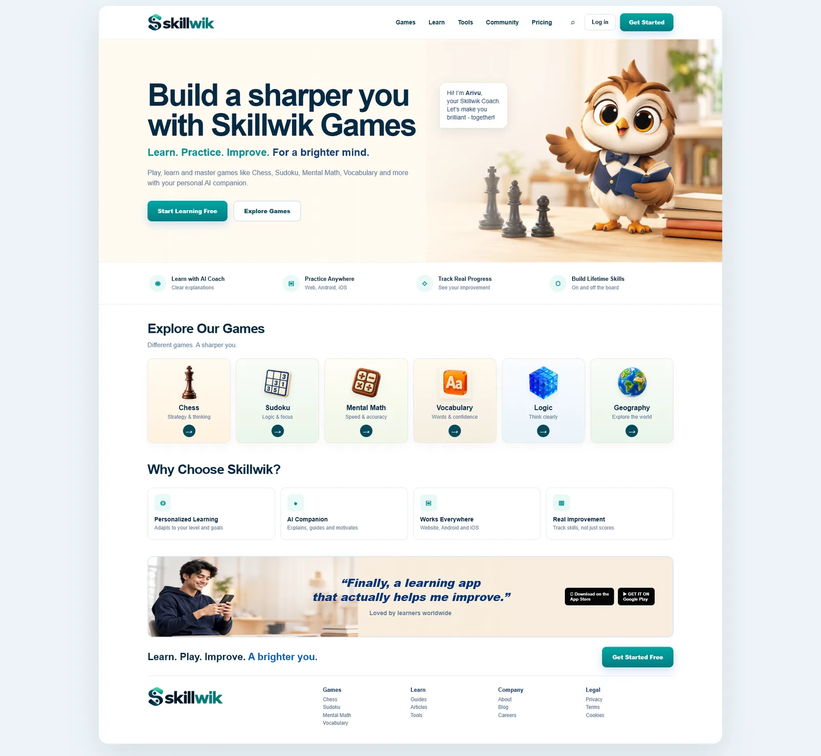Skillwik educational games homepage