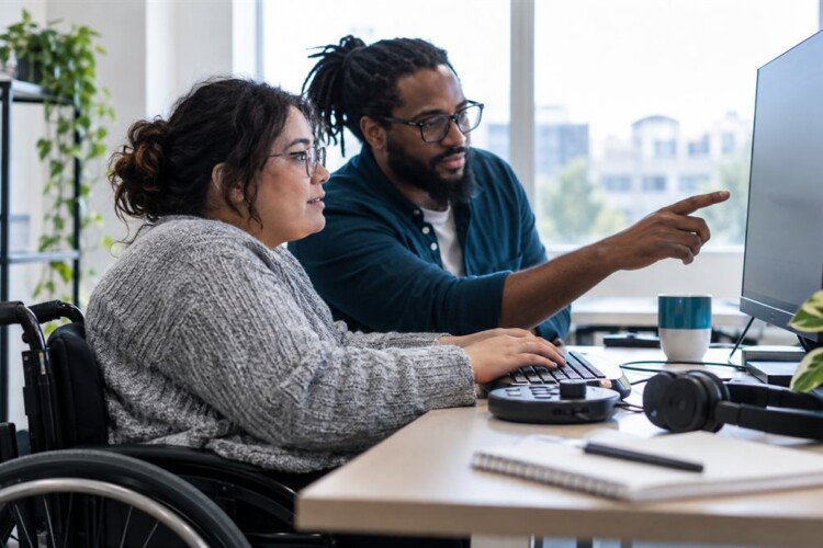 Website accessibility specialists testing an inclusive digital experience